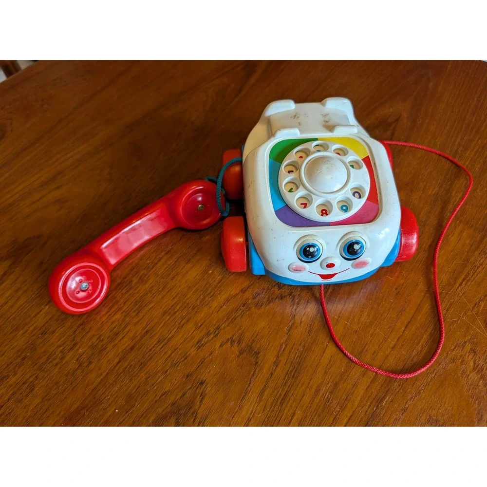 Vintage 1993 Fisher-Price Chatter Telephone‎ Pull Toy Rotary Dial Model 2251